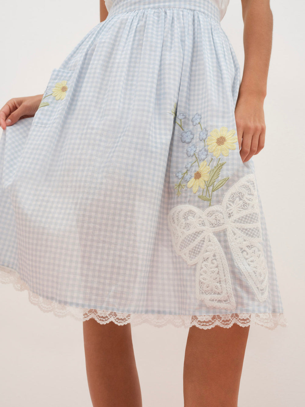 Bluebell Gingham Apron Blue