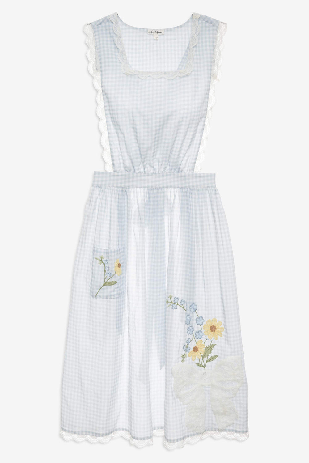 Bluebell Gingham Apron Blue