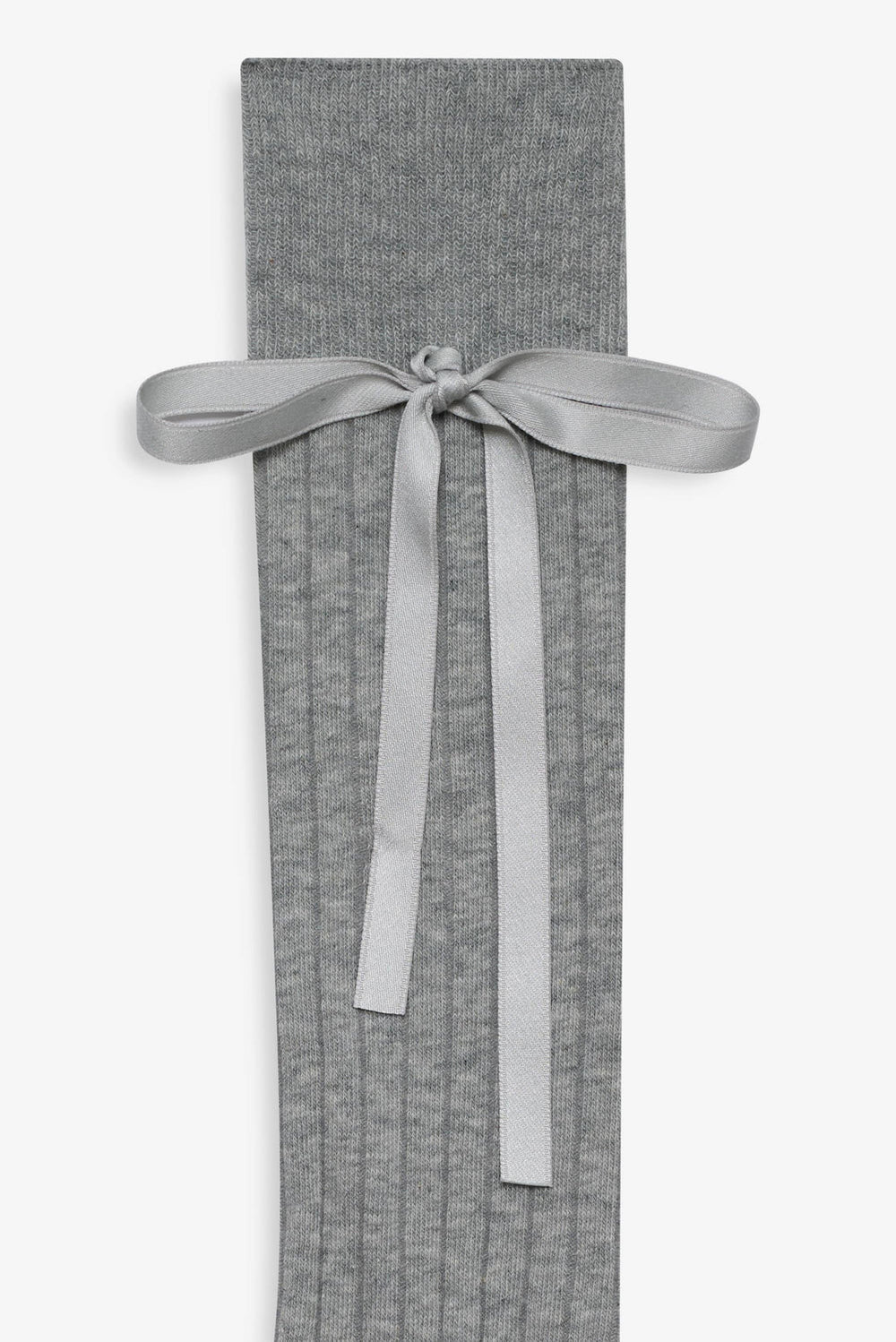 Knee-High Bow Socks Grey