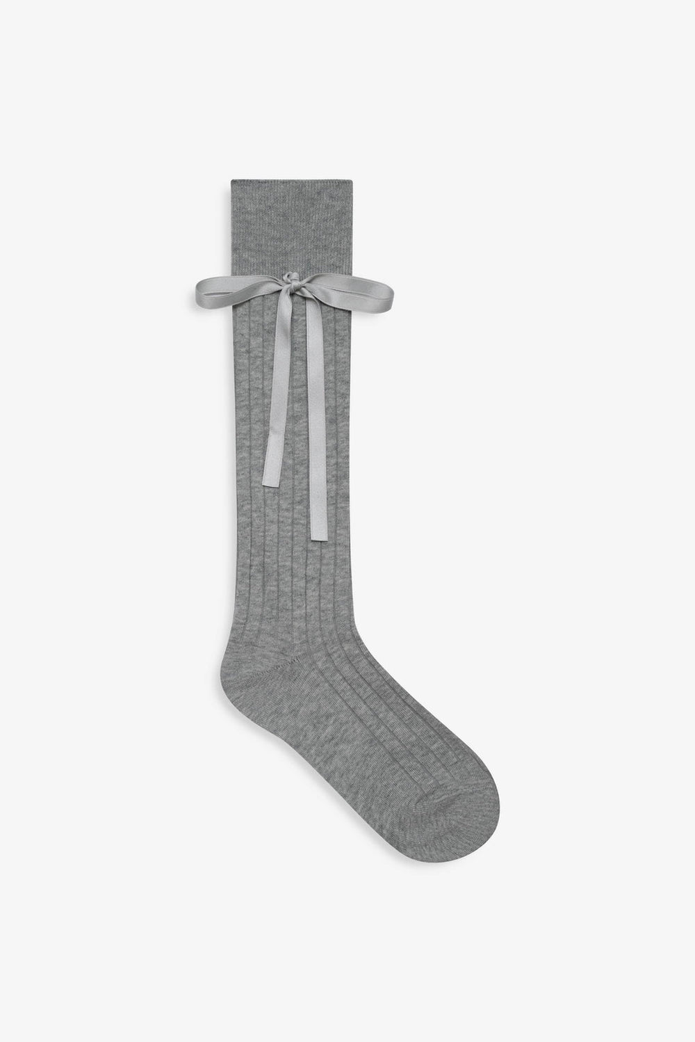 Knee-High Bow Socks Grey