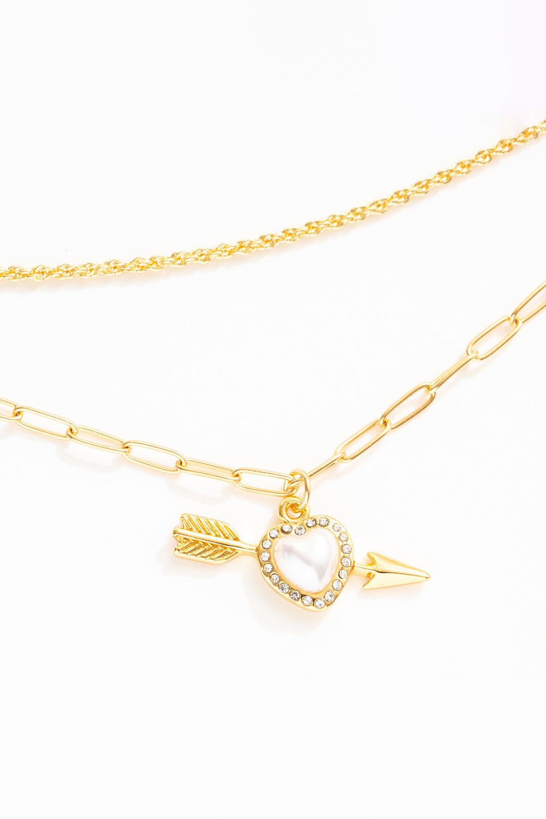 Cupid Heart Necklace White