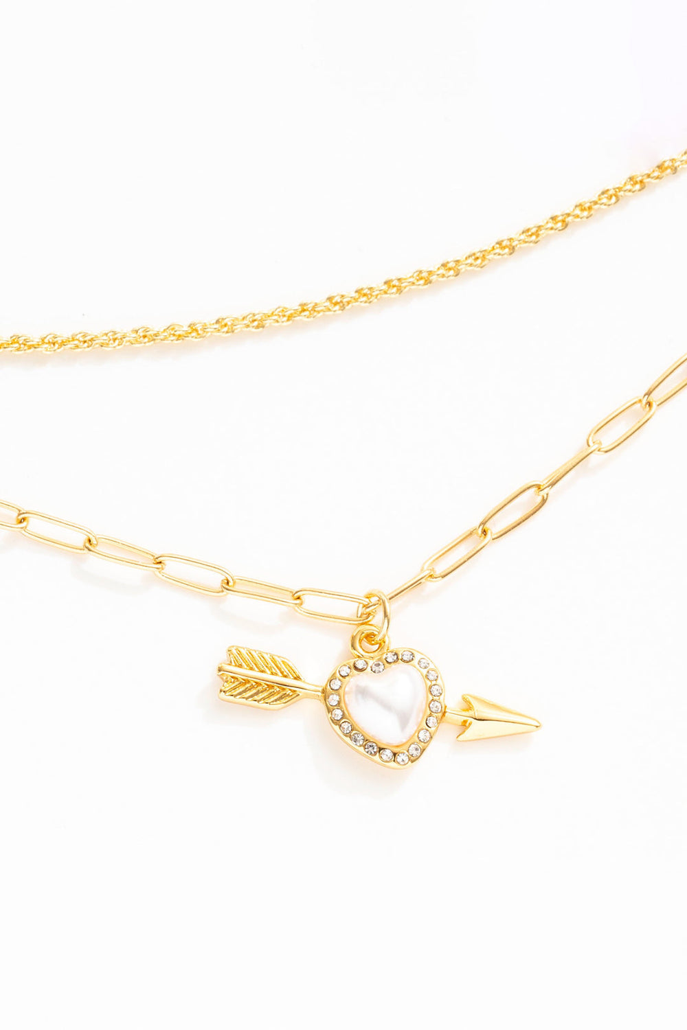 Cupid Heart Necklace White