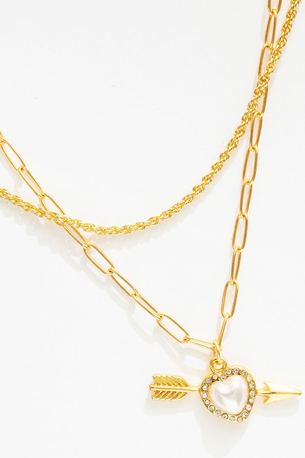 Cupid Heart Necklace White