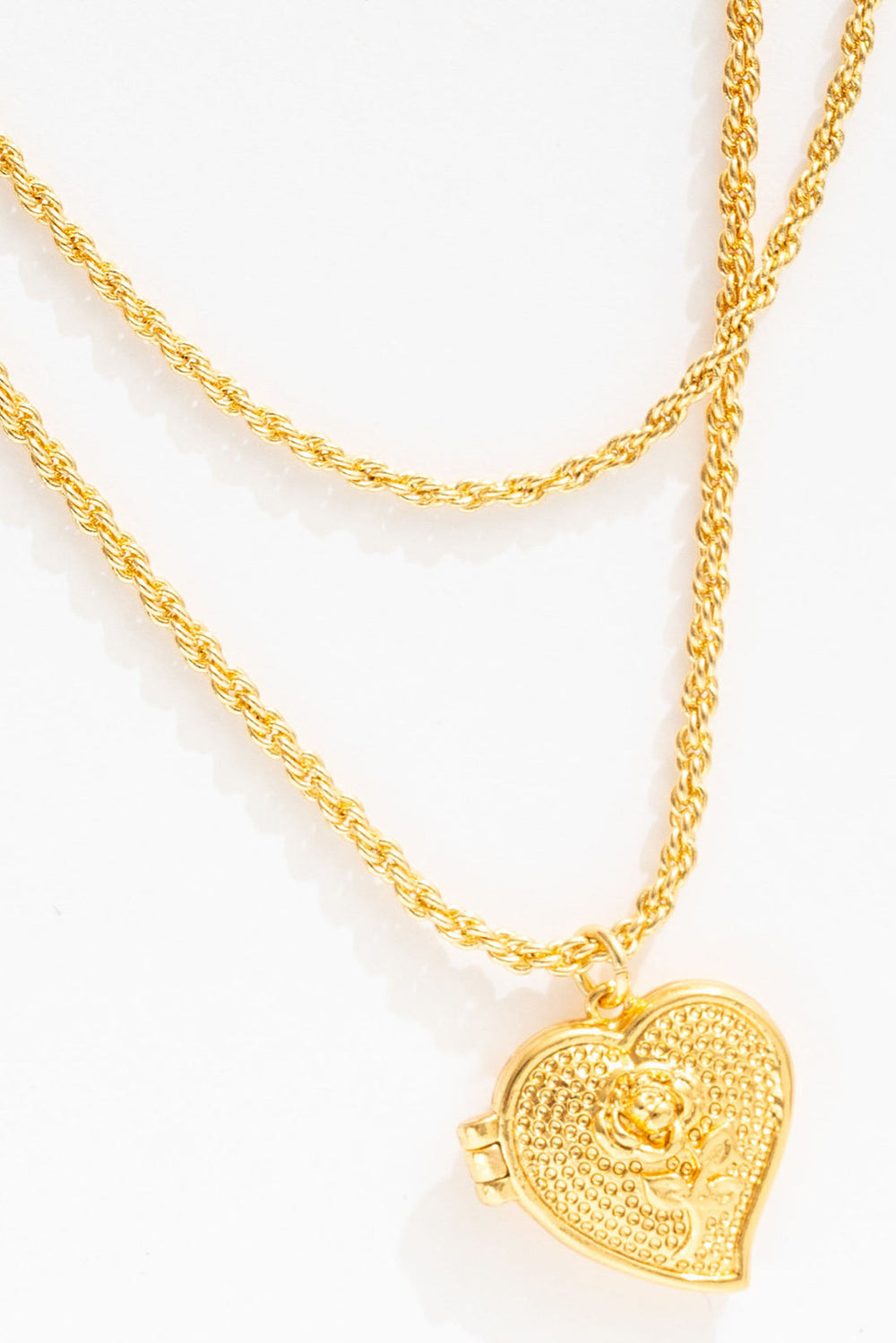 Lottie Layered Heart Locket Gold