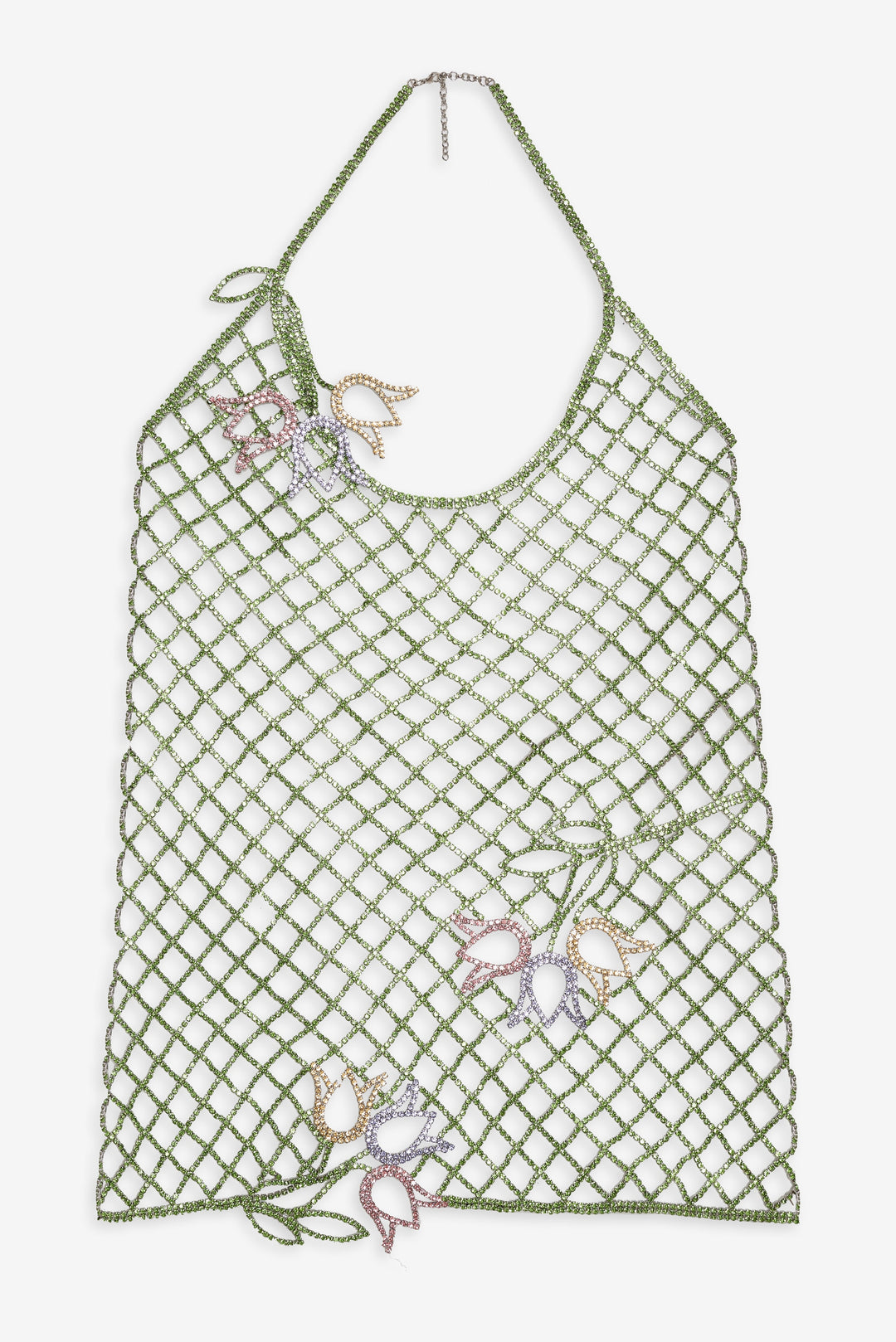 Tulip Grid Rhinestone Dress Green
