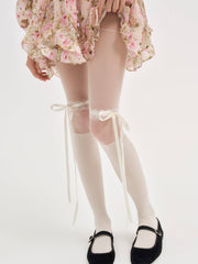 Tie Ribbon Tights White