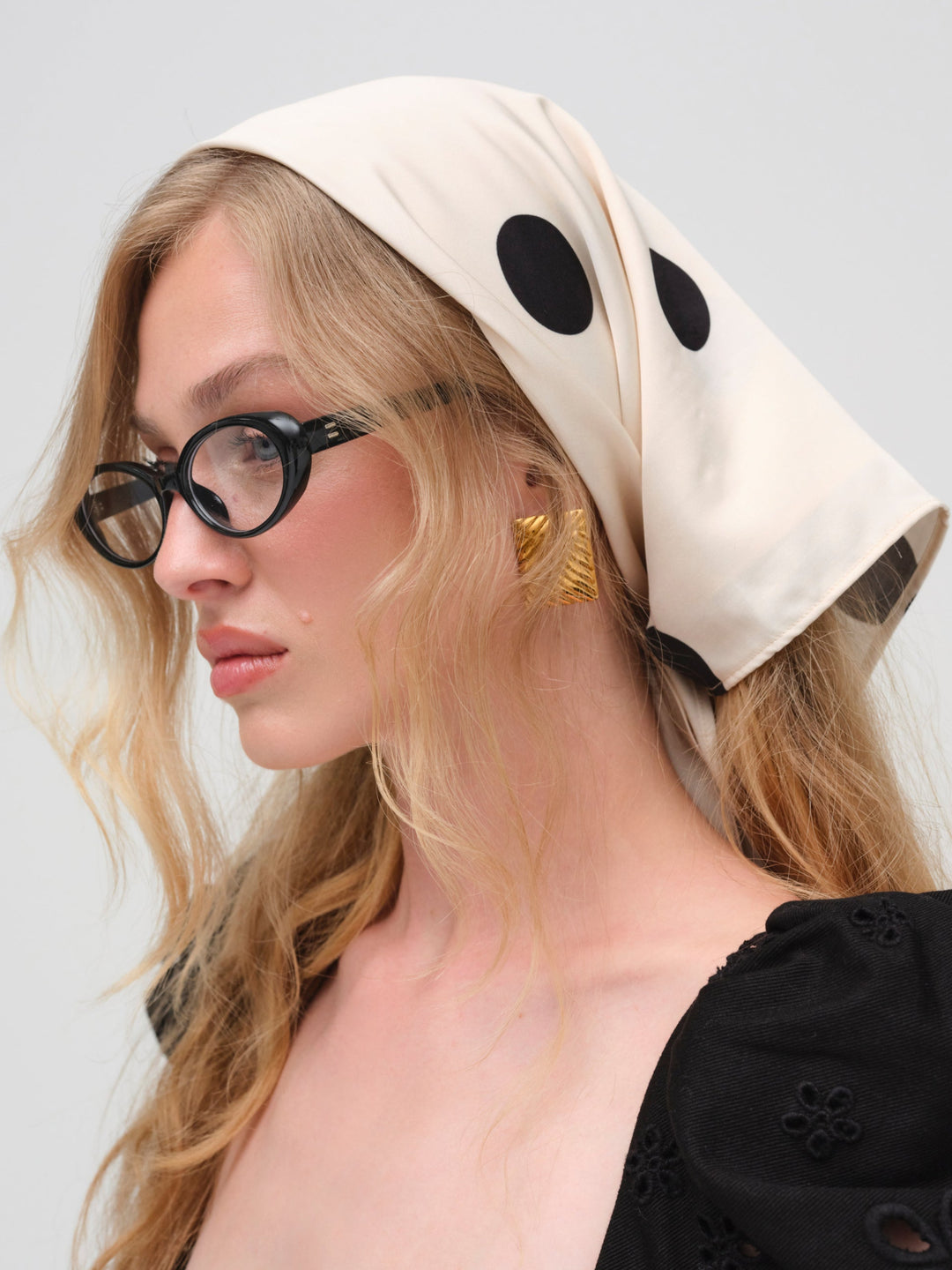 Dorothy Dot Headscarf Cream