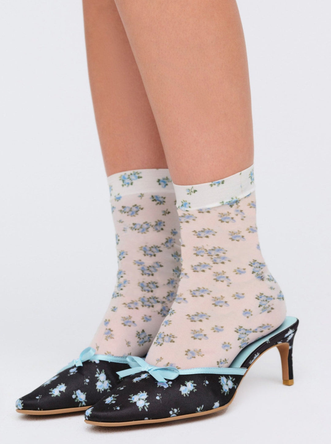 Floral Socks Blue