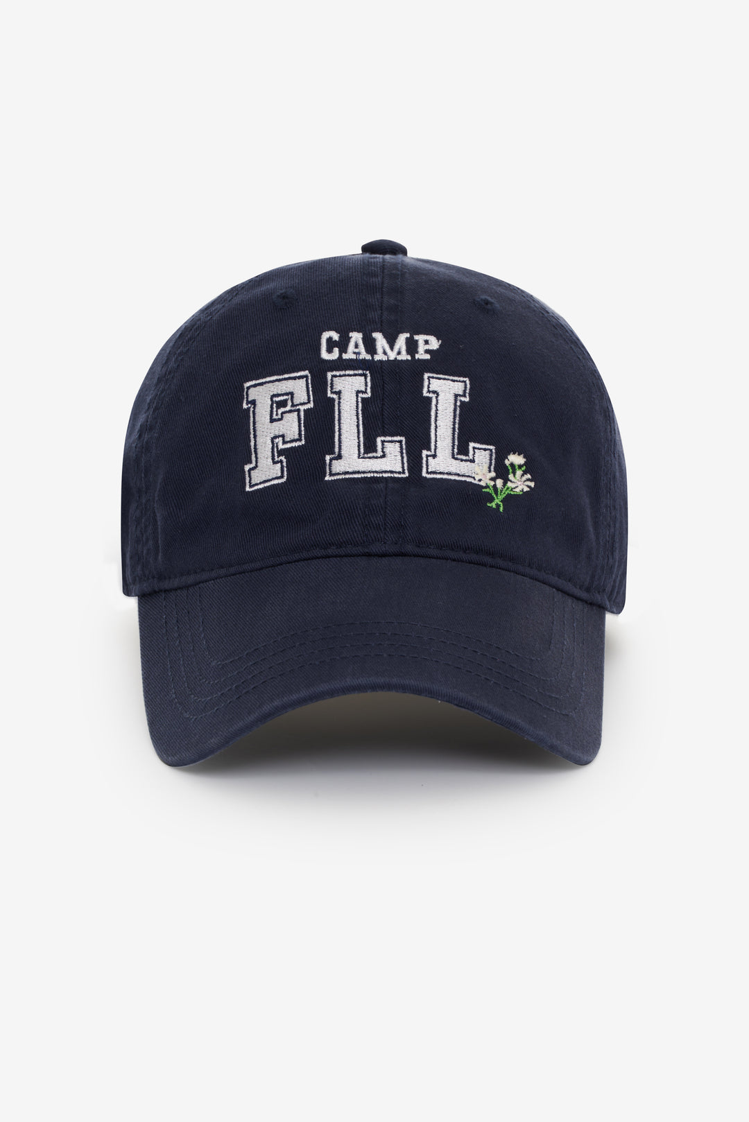 Camp Embroidered Baseball Cap Navy