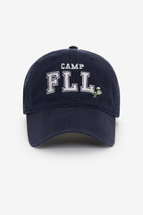 Camp Embroidered Baseball Cap Navy