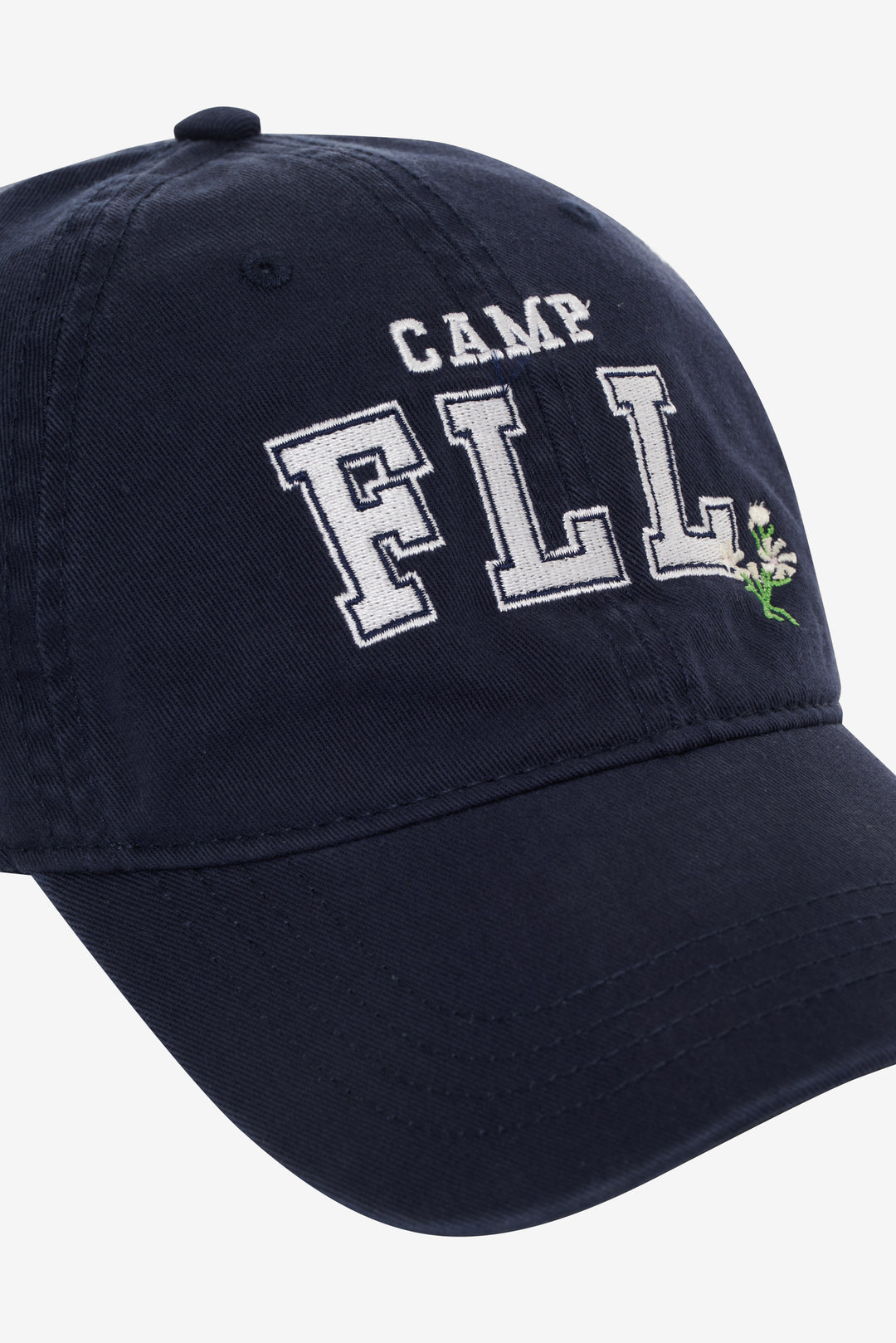 Camp Embroidered Baseball Cap Navy