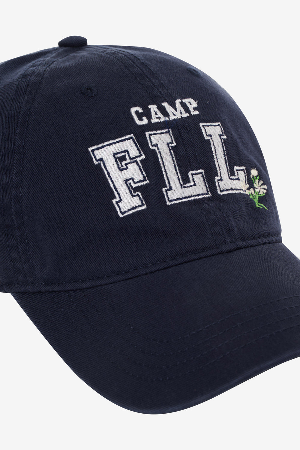 Camp Embroidered Baseball Cap Navy