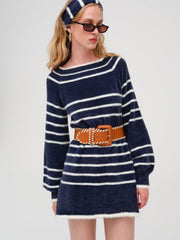 Wide Stitch Belt Brown