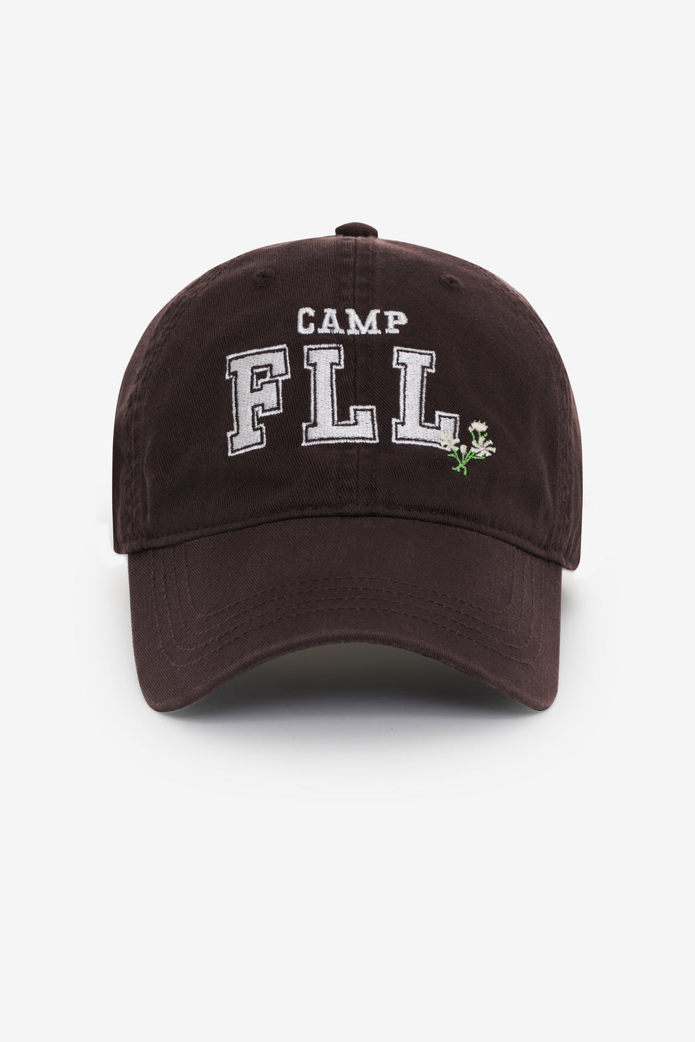 Camp Embroidered Baseball Cap Brown