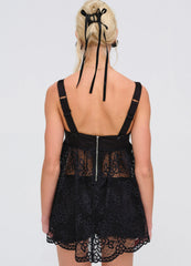 Sonnet Lace Babydoll Set Black