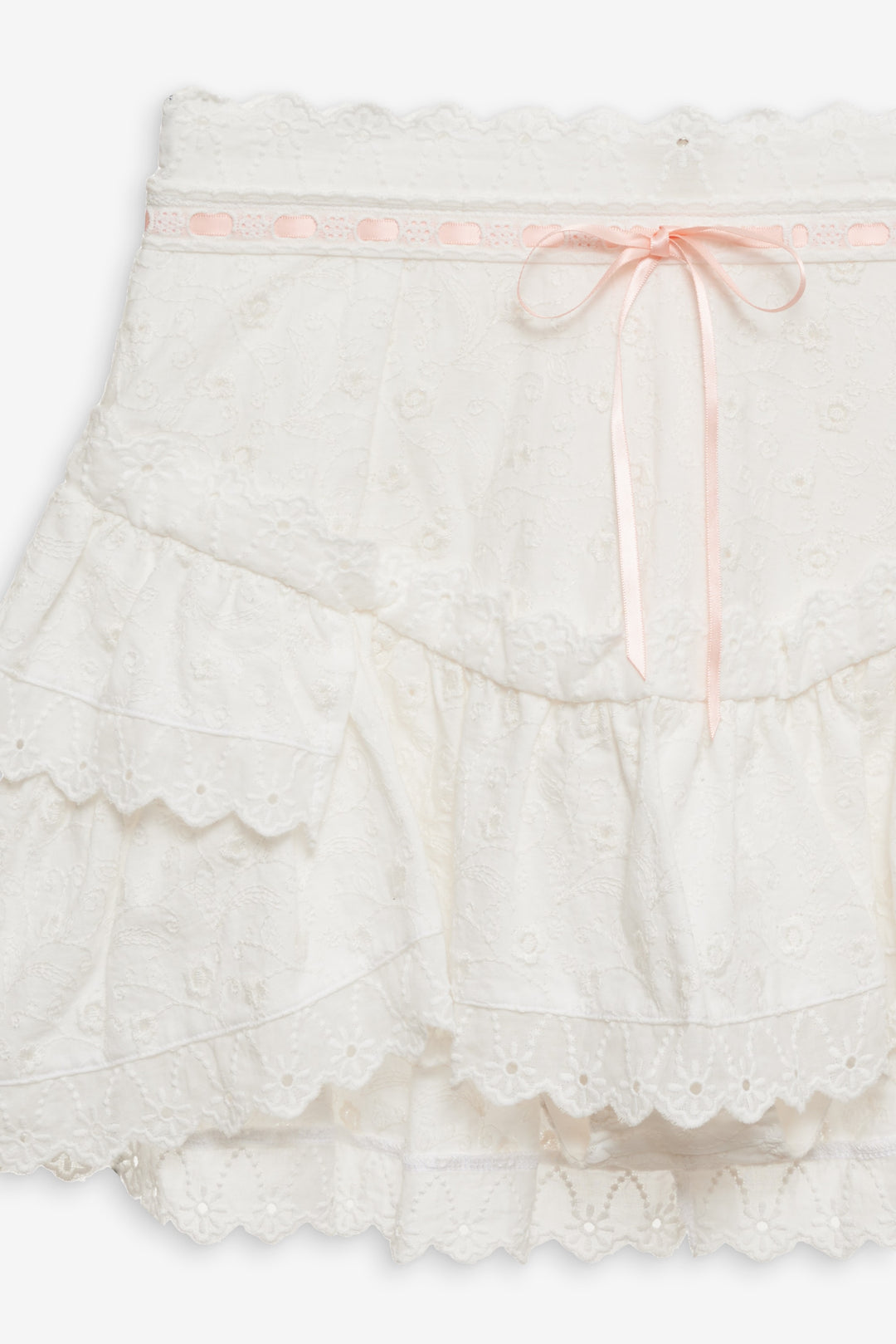 Summer Swirl Eyelet Mini Skirt White