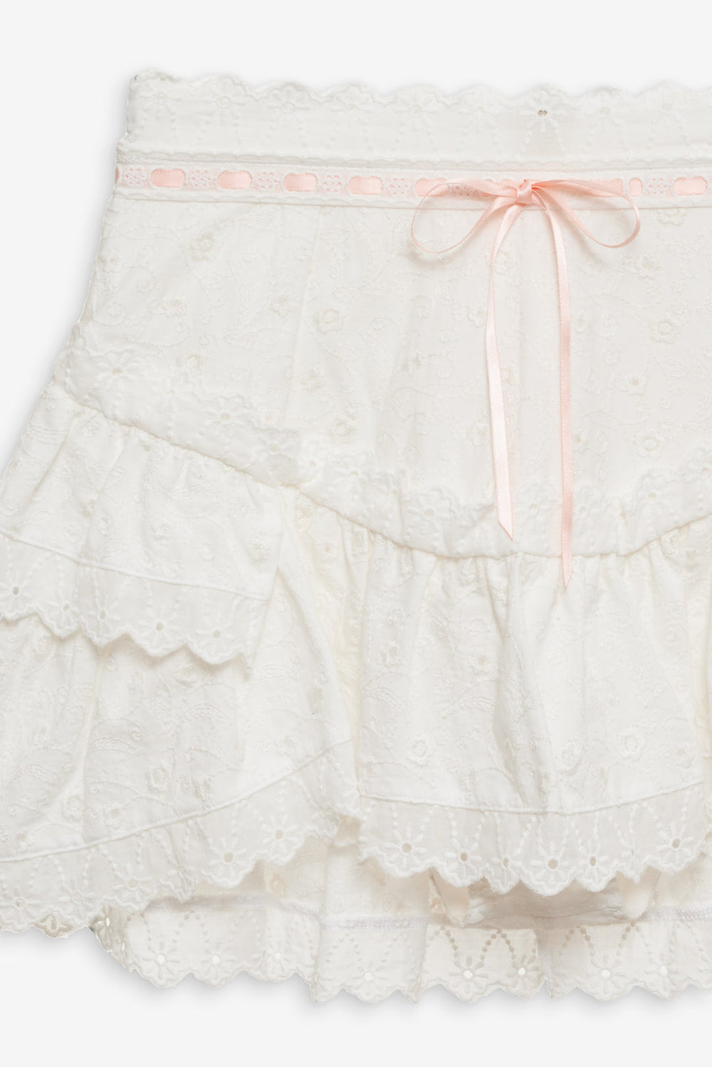 Summer Swirl Eyelet Mini Skirt White