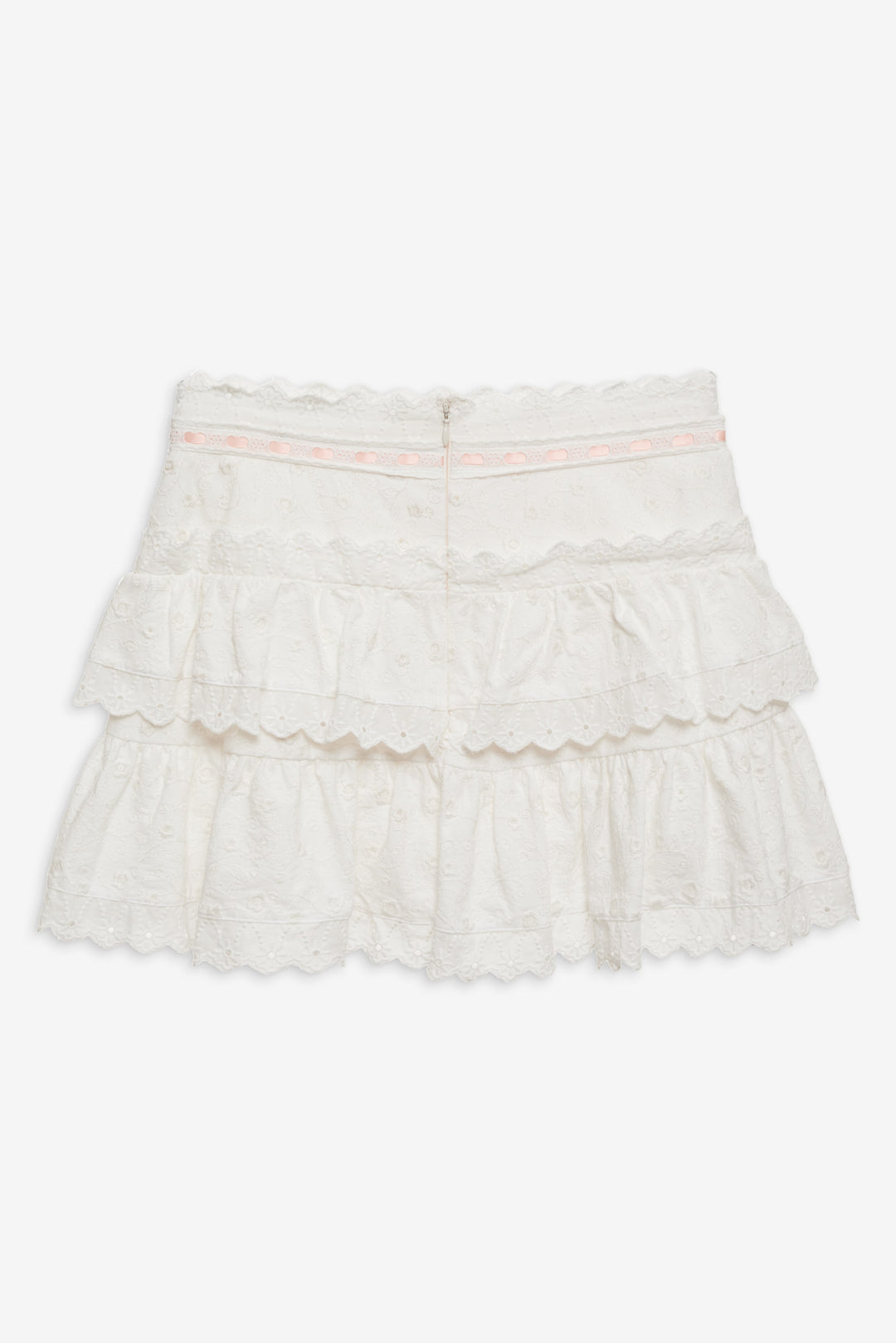 Summer Swirl Eyelet Mini Skirt White