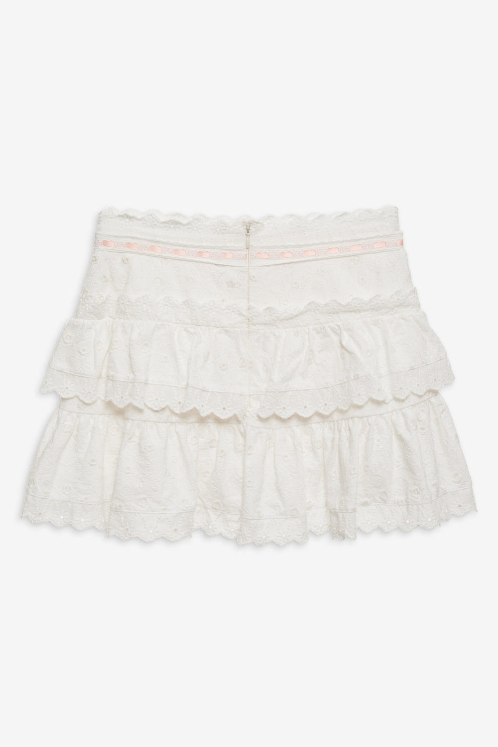 Summer Swirl Eyelet Mini Skirt White