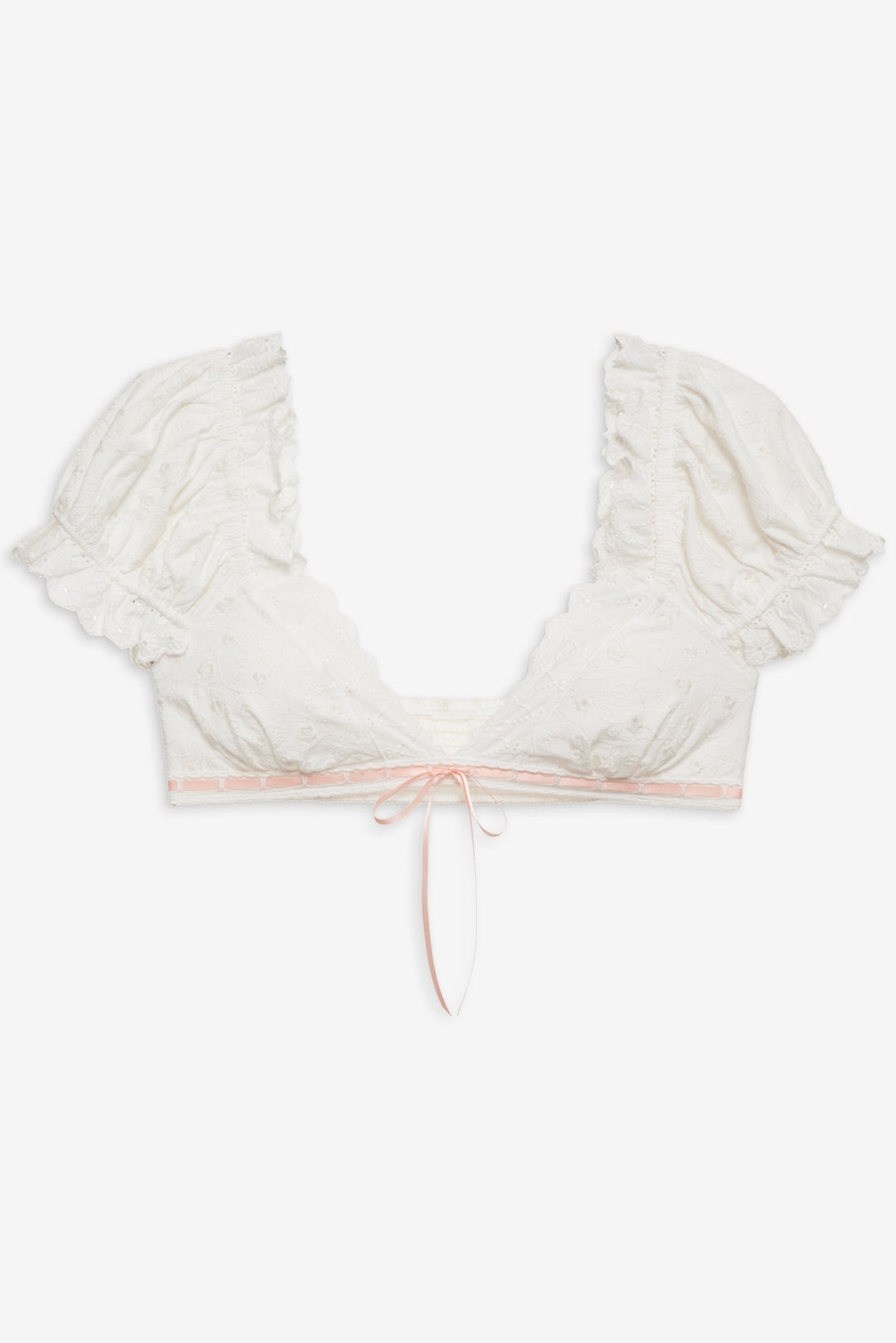 Summer Swirl Eyelet Top White