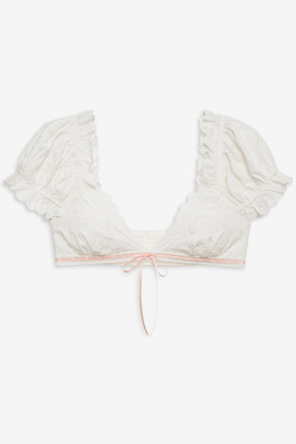 Summer Swirl Eyelet Top White