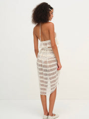 Romy Midi Slip Skirt White