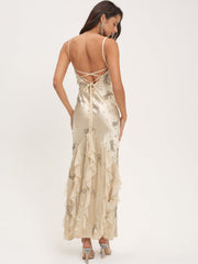 Elea Beaded Maxi Dress Cream
