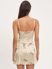 Shooting Stars Beaded Mini Dress Cream