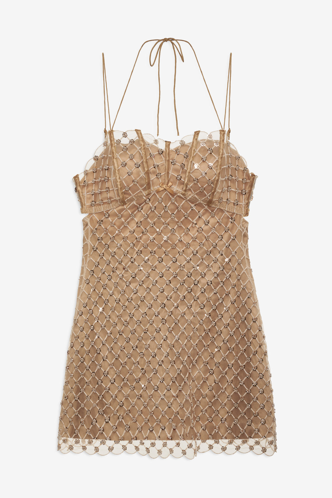 Dazzle Me Slip Dress Gold