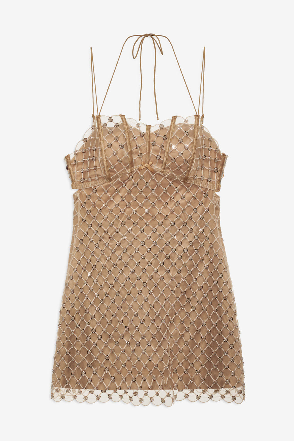 Dazzle Me Slip Dress Gold