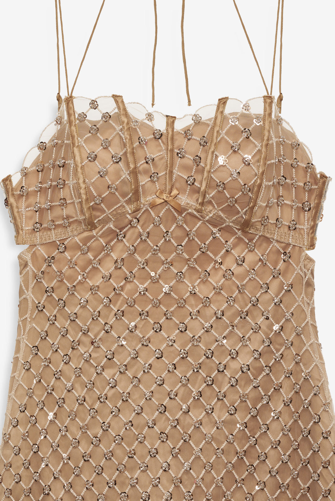 Dazzle Me Slip Dress Gold