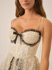 Crystal Elea Mini Dress Silver
