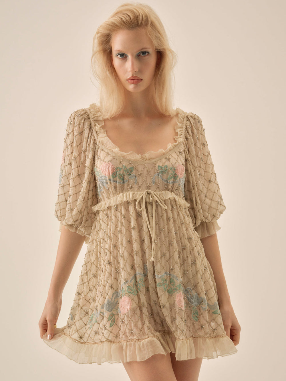 Spellbound Rose Mini Dress Pale Pink