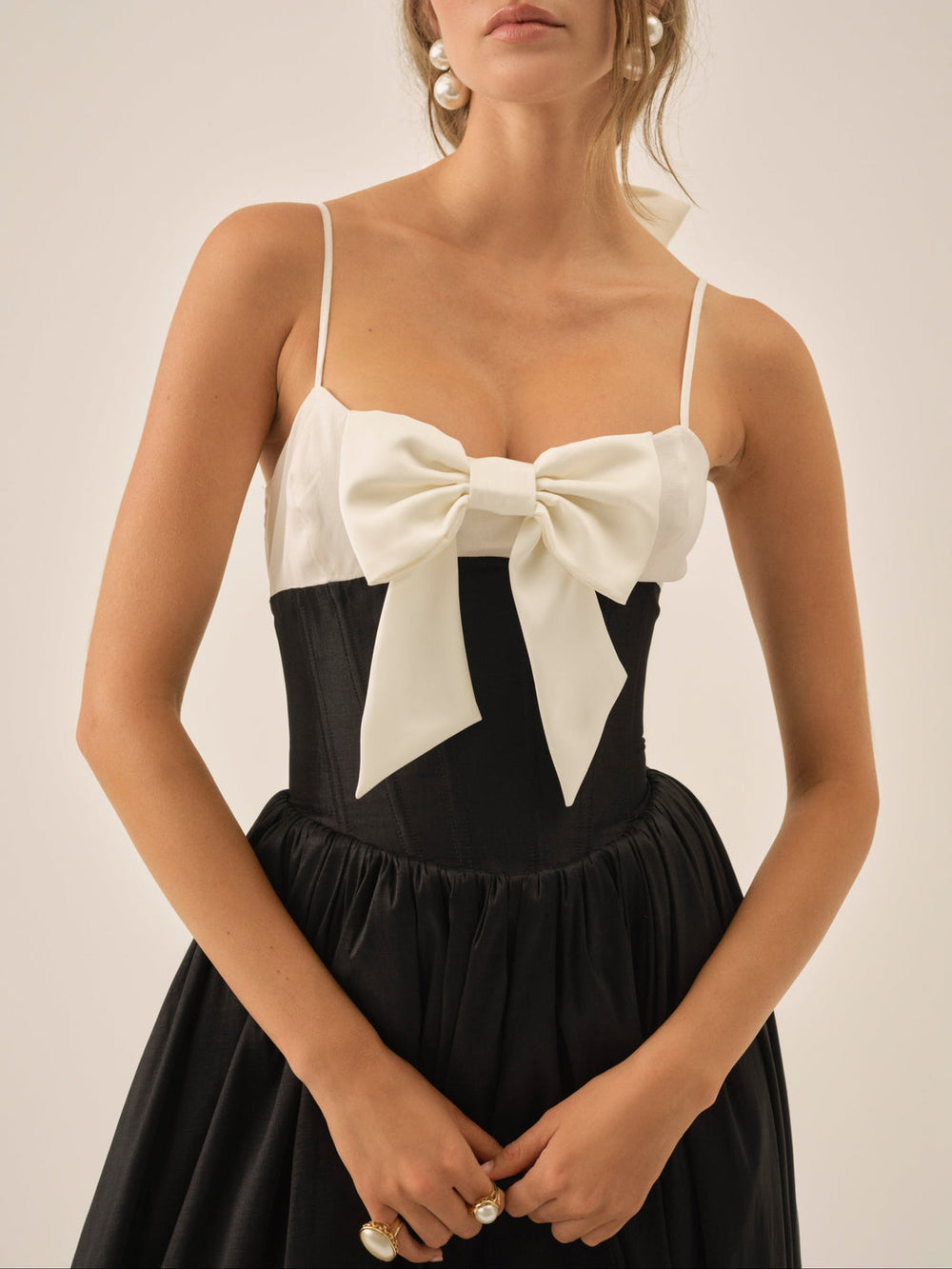 Emalie Taffeta Midi Dress Black