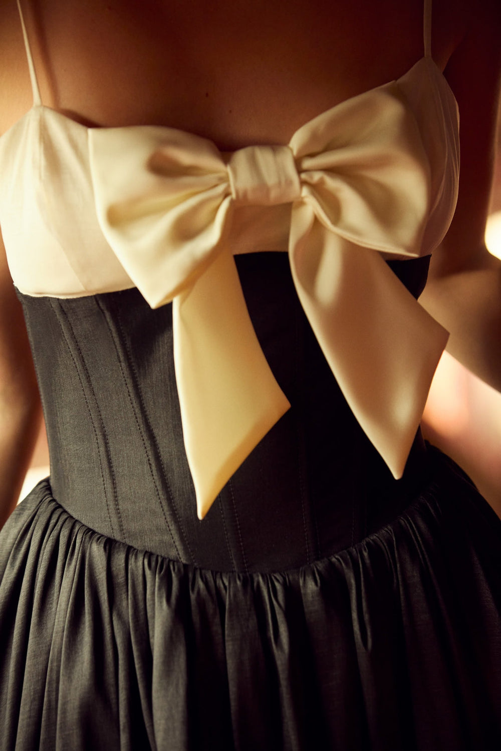 Emalie Taffeta Midi Dress Black