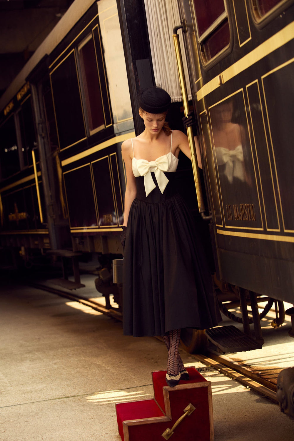 Emalie Taffeta Midi Dress Black