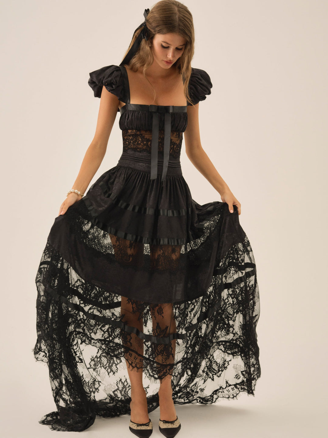 Annabelle Lace Gown Black