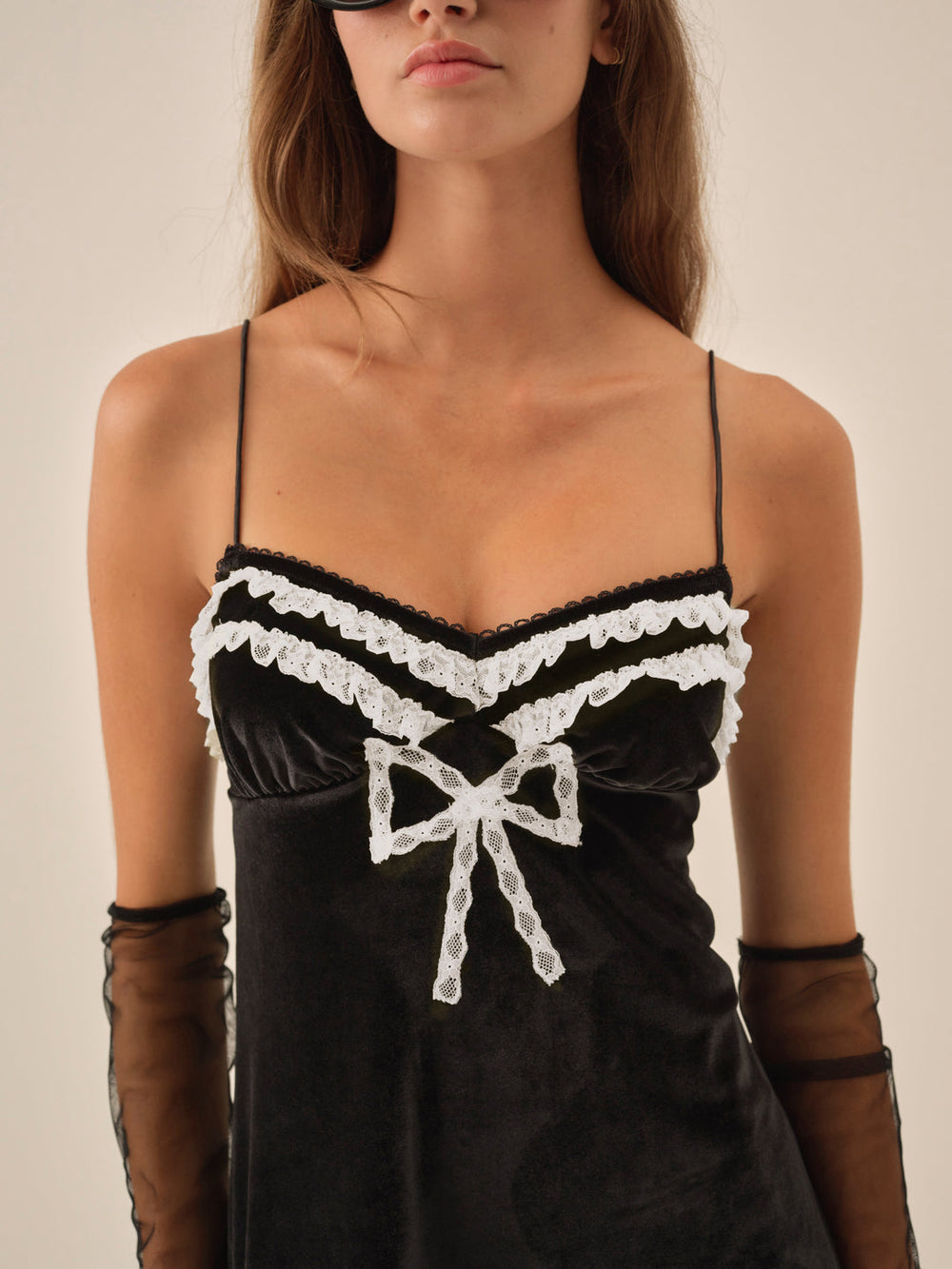 Claire Velvet Mini Dress Black