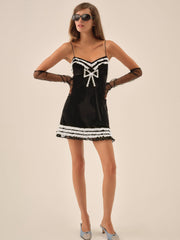 Claire Velvet Mini Dress Black