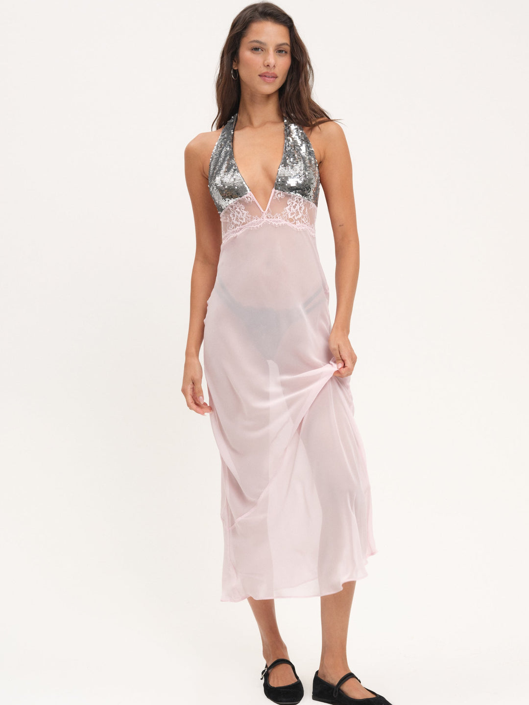 Maia Maxi Slip Dress Pink