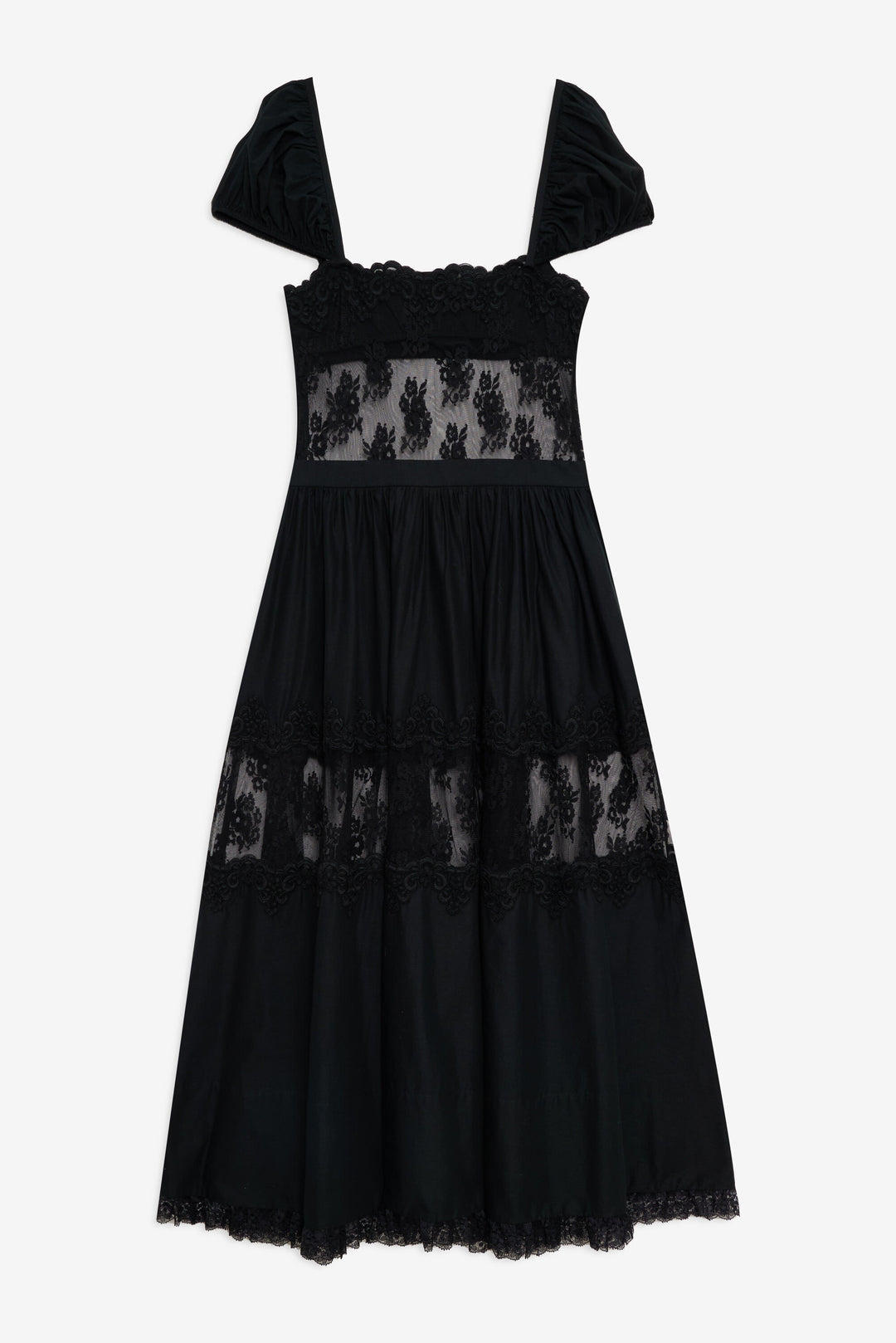 Liya Lace Midi Dress Black