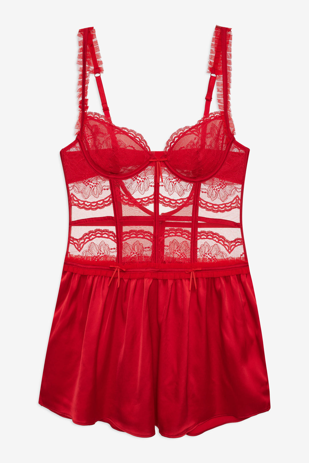 Fiona Lace Slip Dress Red