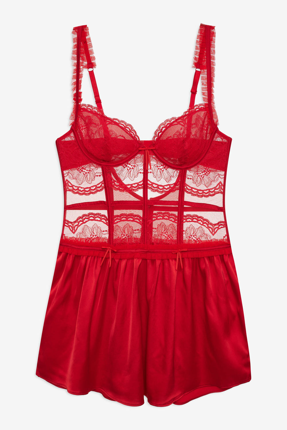 Fiona Lace Slip Dress Red