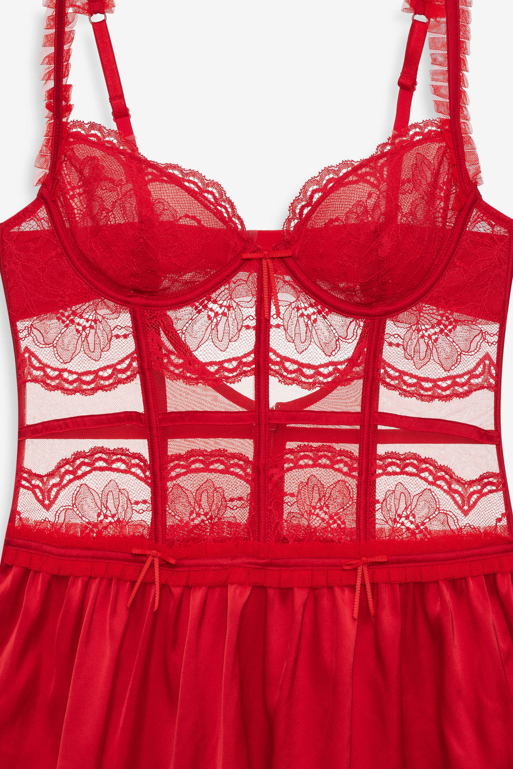 Fiona Lace Slip Dress Red