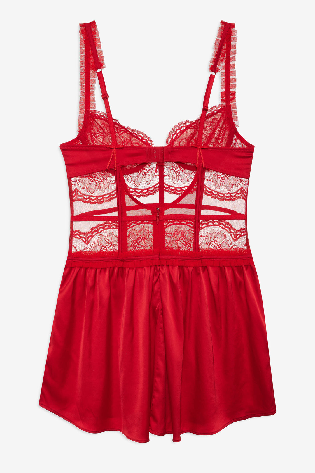Fiona Lace Slip Dress Red
