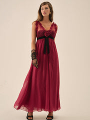 Claudine Chiffon Maxi Dress Oxblood