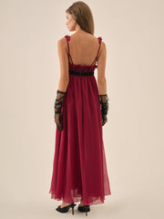 Claudine Chiffon Maxi Dress Oxblood