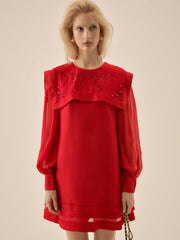 Betsy Bow Mini Dress Red