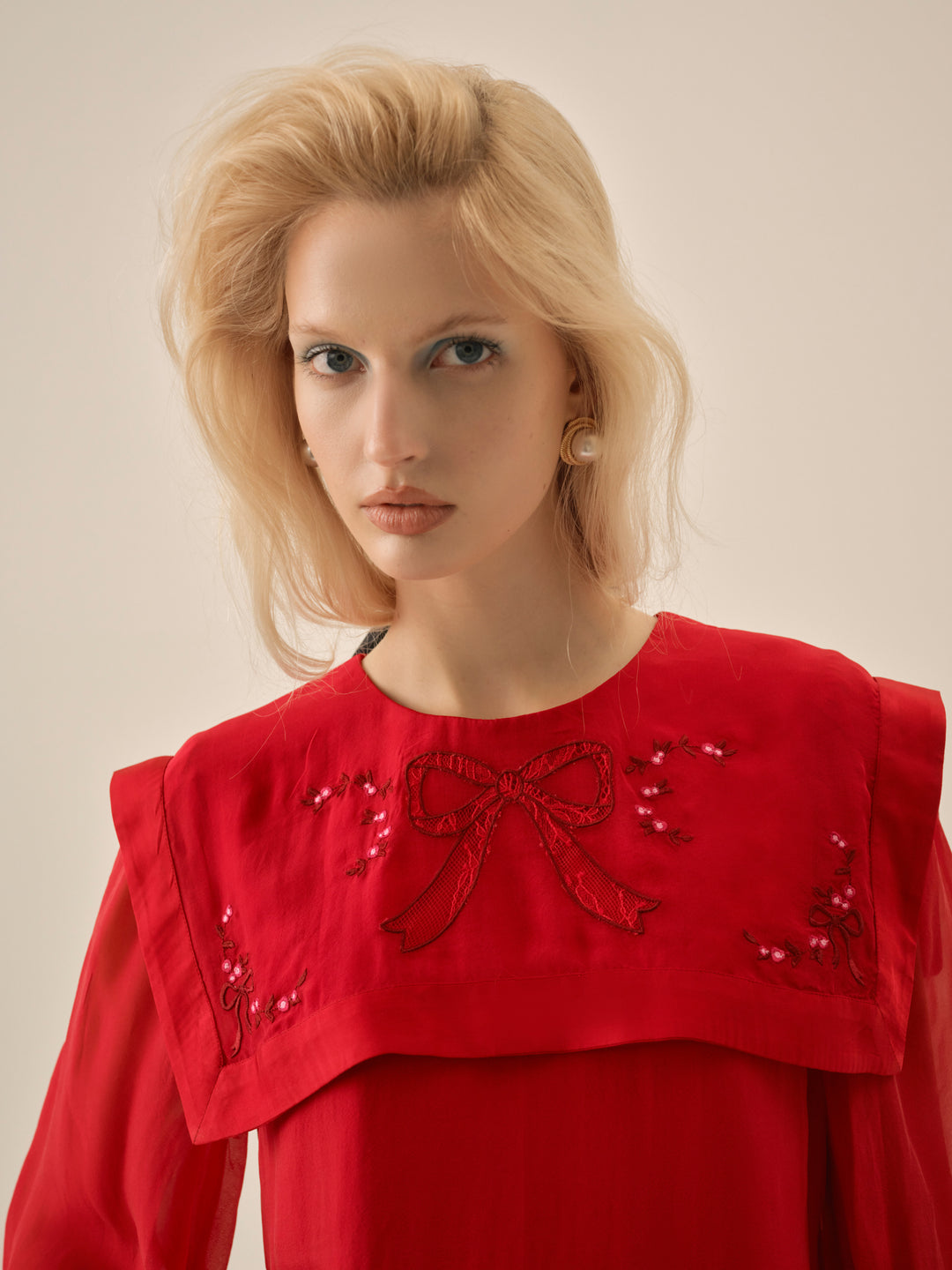 Betsy Bow Mini Dress Red