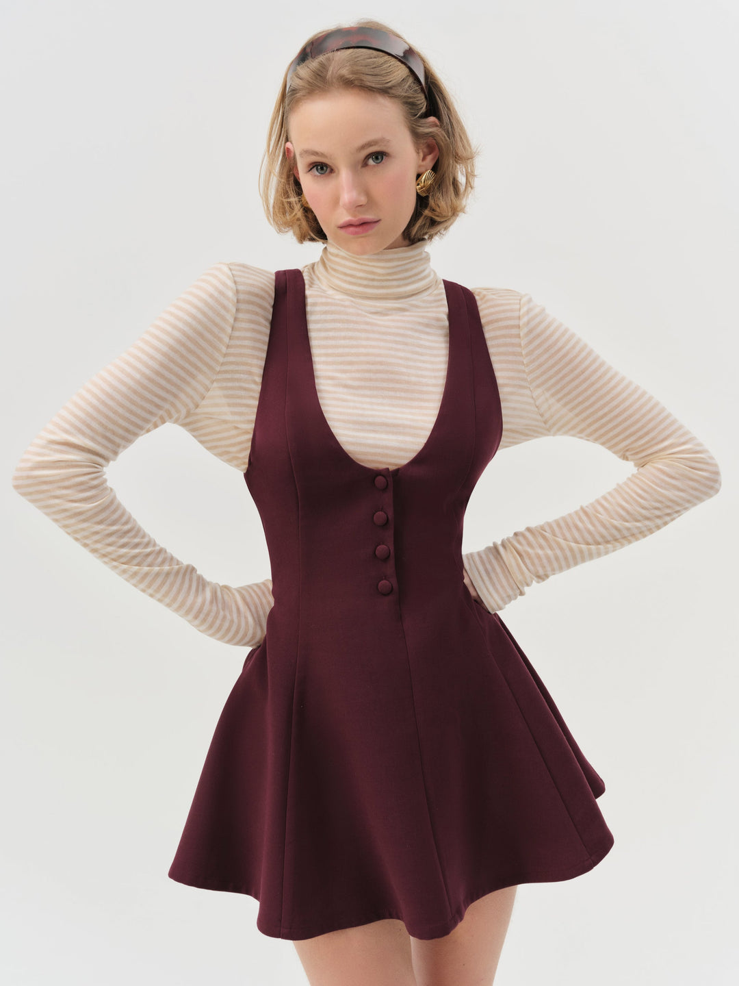 Selena Mini Dress Burgundy